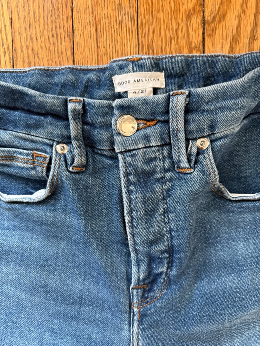 Good American High-Rise Straight Leg Jeans - Size 27 - Picture 2 of 4
